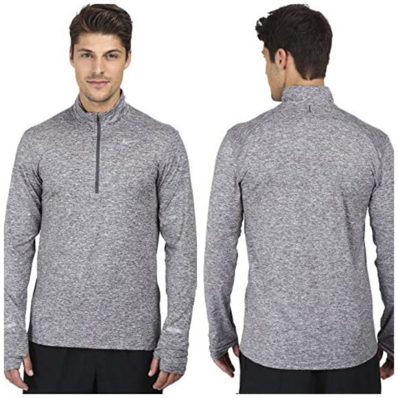 Nike Men's Element Dri FIT Half Zip Running Top Heather Gray Size M - Picture 1 of 8